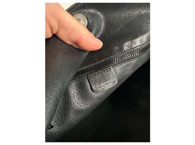 Triomphe Céline Borsa a spalla / crossbody in pelle vintage Celine Paris nera e marrone - vista 5