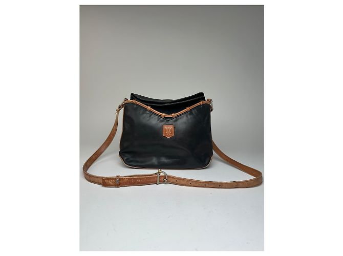 Triomphe Céline Borsa a spalla / crossbody in pelle vintage Celine Paris nera e marrone - vista 6