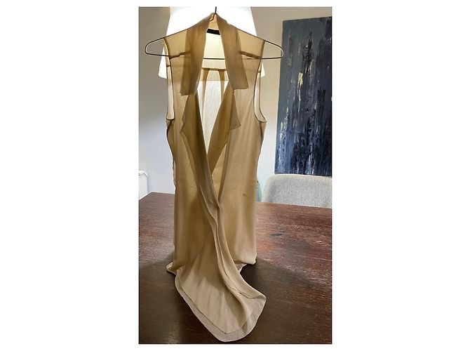 Chaleco drapeado sin mangas beige Donna Karan - vista 14