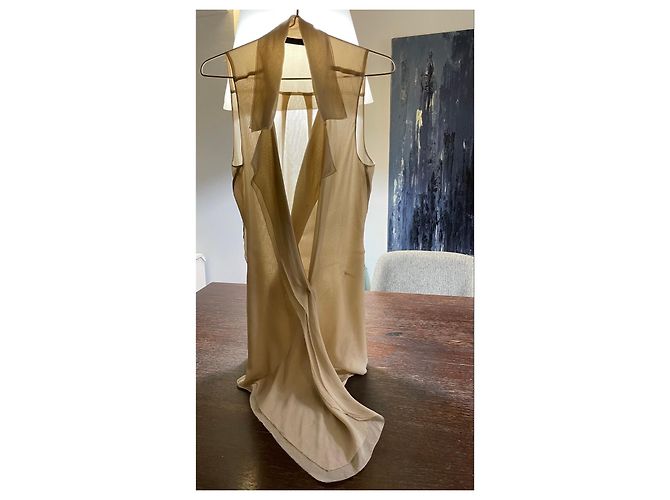 Chaleco drapeado sin mangas beige Donna Karan - vista 15