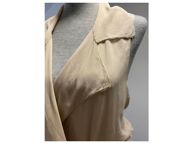 Chaleco drapeado sin mangas beige Donna Karan - vista 5