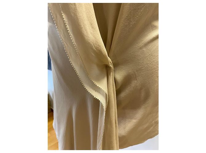 Chaleco drapeado sin mangas beige Donna Karan - vista 6