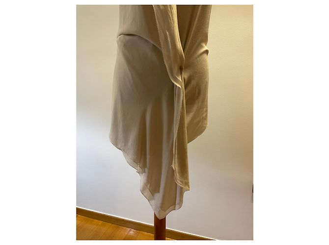 Chaleco drapeado sin mangas beige Donna Karan - vista 7