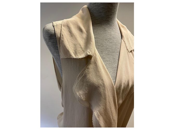 Chaleco drapeado sin mangas beige Donna Karan - vista 8