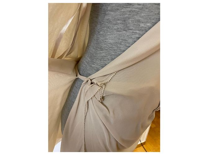 Chaleco drapeado sin mangas beige Donna Karan - vista 9