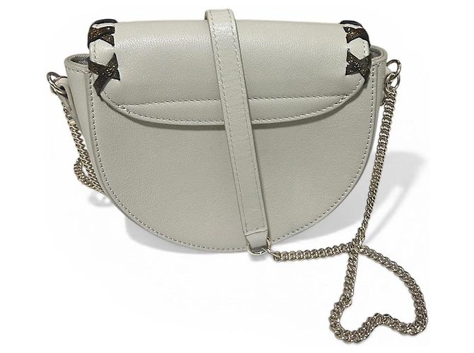 Borsa a tracolla See by Chloé Mini Mara beige in pelle Gold hardware - vista 2