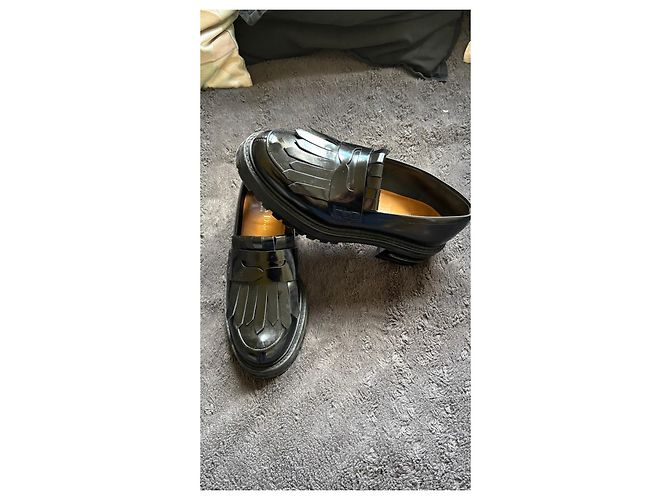 Mocassini in pelle nera Christian Dior Nero - vista 2