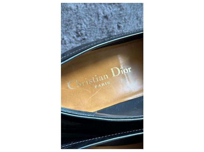 Mocassini in pelle nera Christian Dior Nero - vista 6