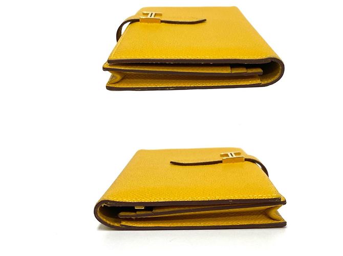 Béarn Hermès Portafoglio lungo Hermes Bearn Soufflet in vitello Epsom Giallo - vista 5