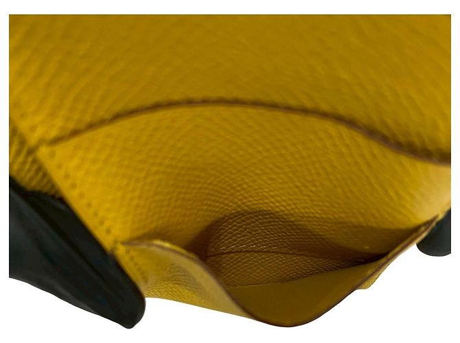 Béarn Hermès Portafoglio lungo Hermes Bearn Soufflet in vitello Epsom Giallo - vista 9