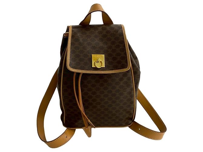 Céline Zaino Celine Macadam Triomphe in PVC e pelle Marrone - vista 2