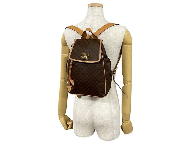 Céline Zaino Celine Macadam Triomphe in PVC e pelle Marrone - vista 3