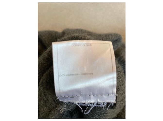 Pull col roulé Chanel en cachemire gris - vue 6