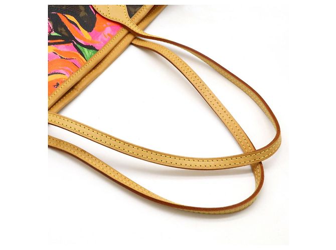 Neverfull Borsa Tote Louis Vuitton Monogram Roses Marrone Multicolore - vista 4