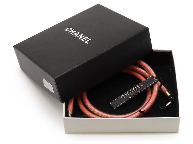 Timeless Corrente de óculos em lona Chanel Rosa - vista 5