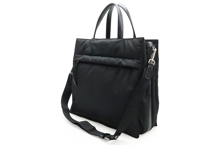 Borsa tote 2 in 1 Prada TESSUTO+VITELLO Nero - vista 2