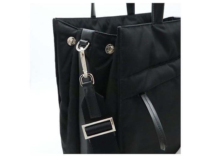 Borsa tote 2 in 1 Prada TESSUTO+VITELLO Nero - vista 6