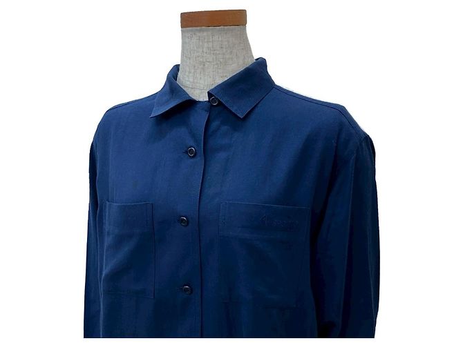 Camicia a maniche lunghe in cotone Christian Dior Blu Blu navy - vista 2