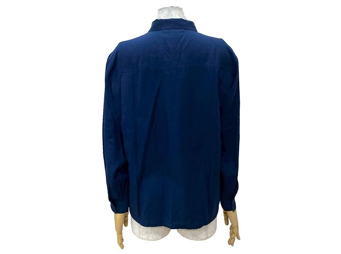 Camicia a maniche lunghe in cotone Christian Dior Blu Blu navy - vista 3