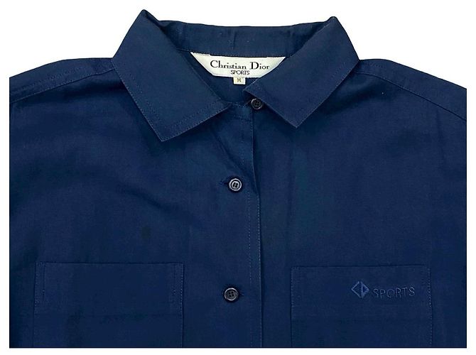 Camicia a maniche lunghe in cotone Christian Dior Blu Blu navy - vista 8