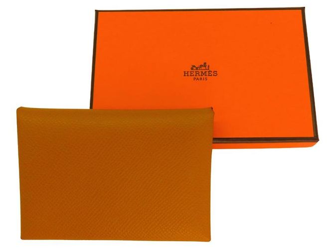 Calvi Duo Epsom 2-in-1 Münz- und Kartenetui von Hermès Gelb - Ansicht 10