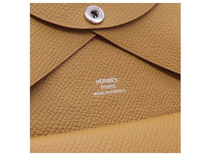 Calvi Duo Epsom 2-in-1 Münz- und Kartenetui von Hermès Gelb - Ansicht 4