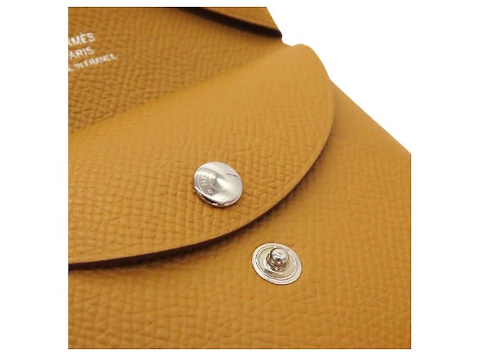 Calvi Duo Epsom 2-in-1 Münz- und Kartenetui von Hermès Gelb - Ansicht 6