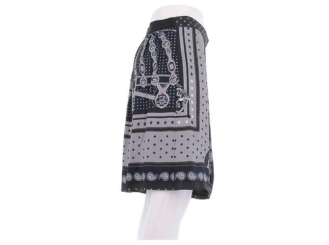 Falda de seda azul marino Hermès - vista 3