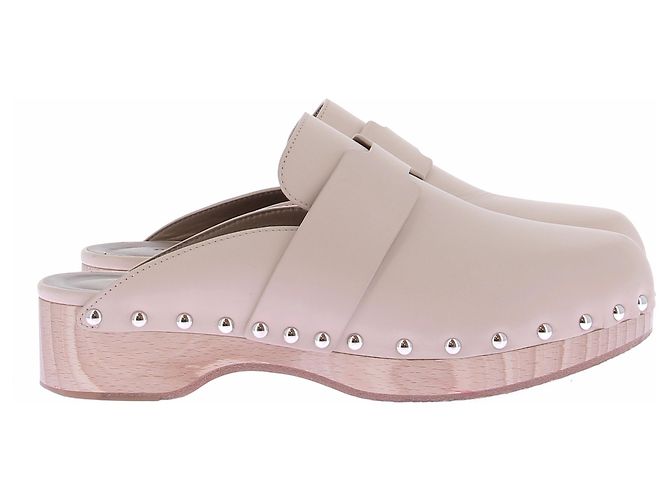 Hermès Zoccoli "Calya" beige in pelle - vista 2