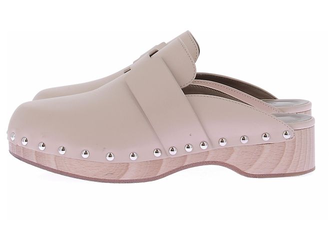 Hermès Zoccoli "Calya" beige in pelle - vista 3