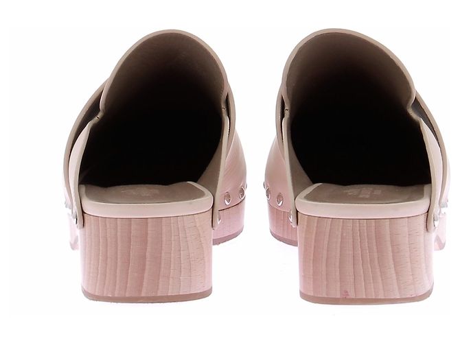 Hermès Zoccoli "Calya" beige in pelle - vista 5