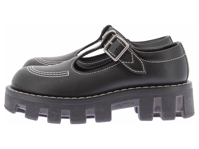 Louis Vuitton Mary Jane nere in pelle Nero - vista 3