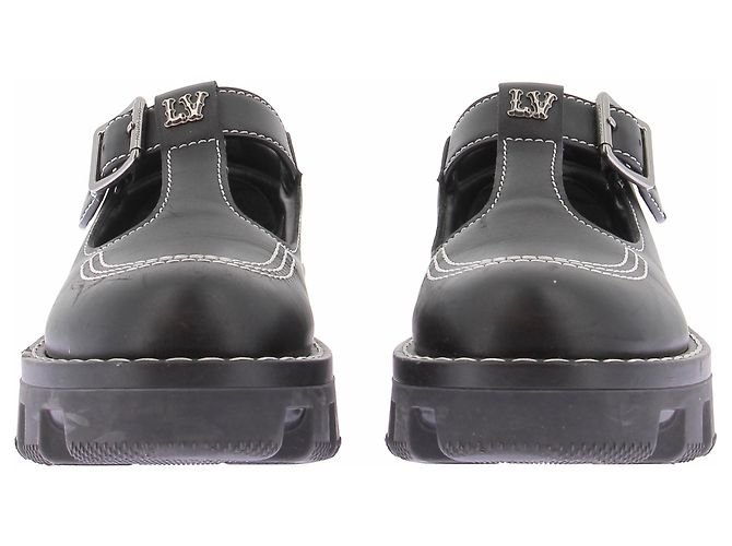 Louis Vuitton Mary Jane nere in pelle Nero - vista 4