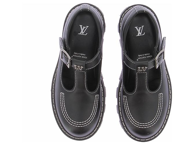 Louis Vuitton Mary Jane nere in pelle Nero - vista 6