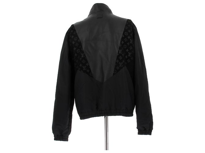 Louis Vuitton Giacca in pelle nera con monogramma Nero - vista 2