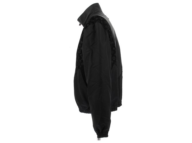 Louis Vuitton Giacca in pelle nera con monogramma Nero - vista 4