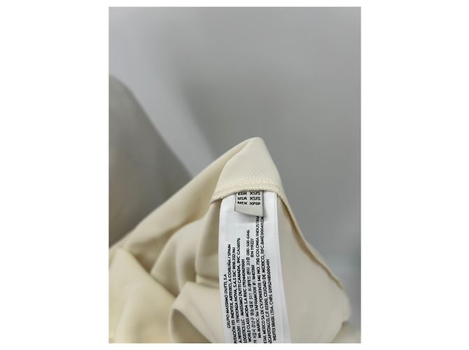 Massimo Dutti Langes cremefarbenes Satin-Kleid Beige - Ansicht 7