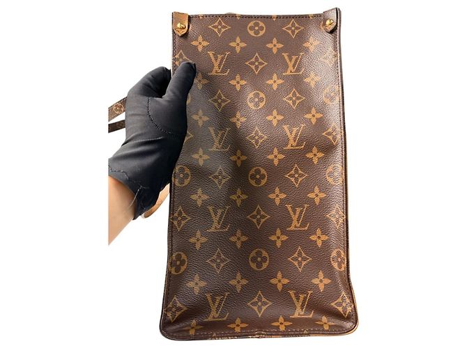 Borsa tote Onthego GM Louis Vuitton Marrone - vista 14