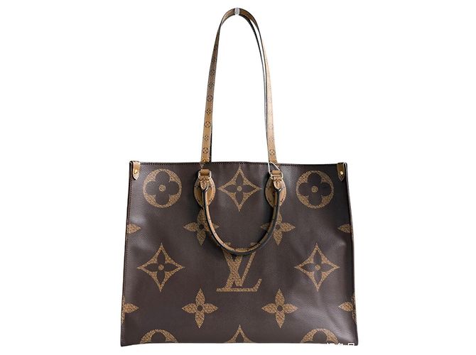 Borsa tote Onthego GM Louis Vuitton Marrone - vista 3