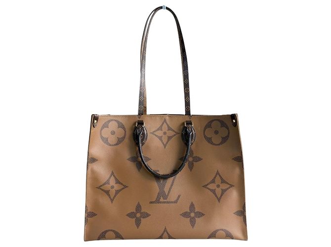 Borsa tote Onthego GM Louis Vuitton Marrone - vista 4