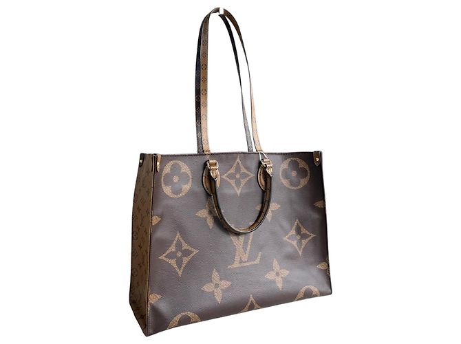 Borsa tote Onthego GM Louis Vuitton Marrone - vista 8