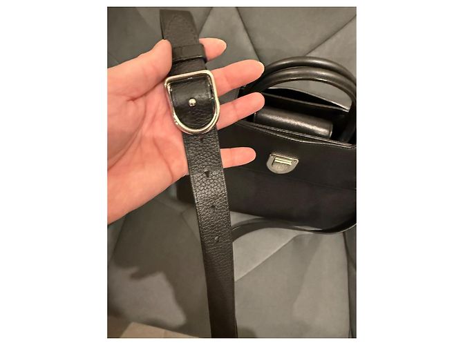Borsa Christian Dior Diorever in pelle nera granulata Nero - vista 3