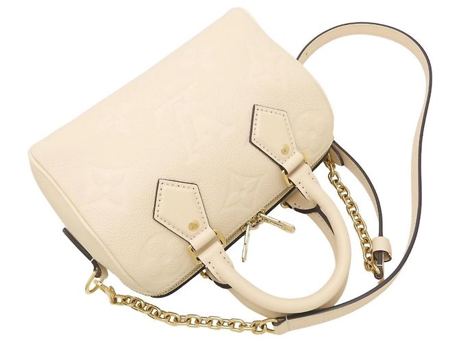 Borsa Louis Vuitton Monogram Empreinte Speedy Bandoulière 20 Crudo - vista 5