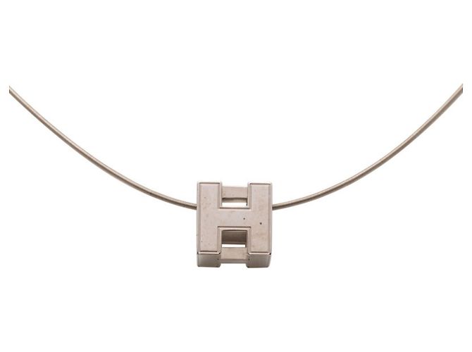 Hermès Colar Cage d'H H-Cube em metal prateado Hermes Prata - vista 2