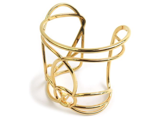 Bracciale rigido in metallo dorato Louis Vuitton D'oro - vista 5