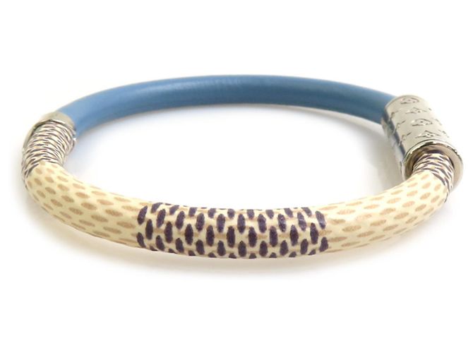 Bracciale Charm Damier Azur Louis Vuitton Blu Crudo - vista 2
