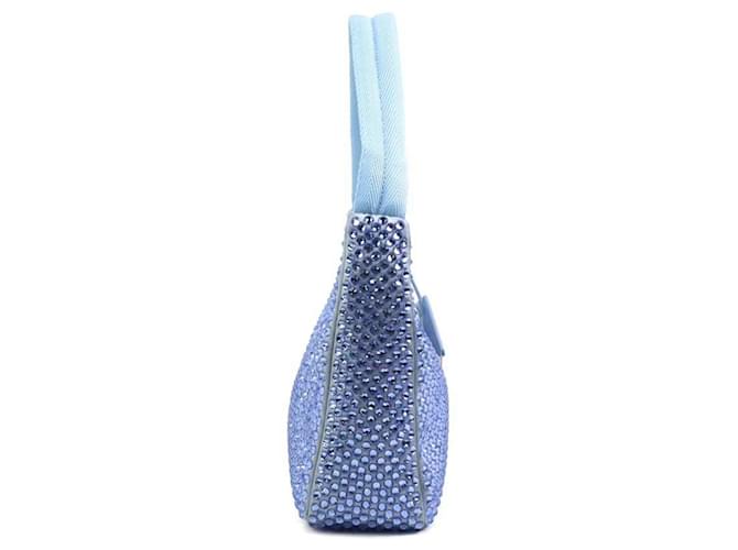 Borsa Prada blu in seta e viscosa 1BC515 - vista 2