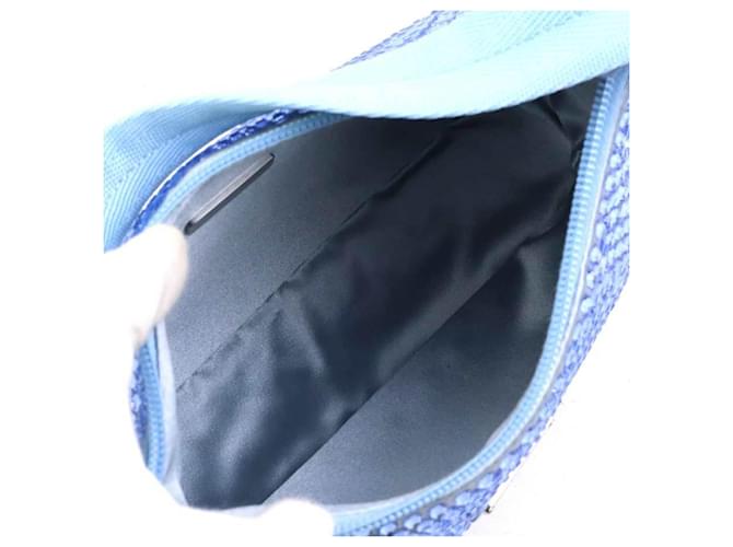 Borsa Prada blu in seta e viscosa 1BC515 - vista 5