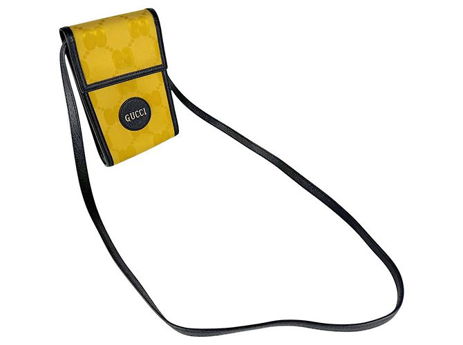 Pochette per telefono a spalla Gucci Nero Giallo - vista 10