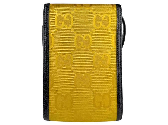 Pochette per telefono a spalla Gucci Nero Giallo - vista 3